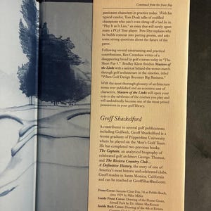 Masters of the Links: Essays on the Art of Golf and Course Design, Geoff Shackelford 1997 First Edition First Printing Hardcover image 4