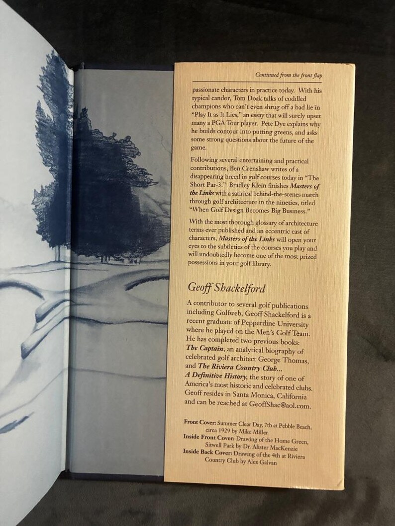 Masters of the Links: Essays on the Art of Golf and Course Design, Geoff Shackelford 1997 First Edition First Printing Hardcover image 4