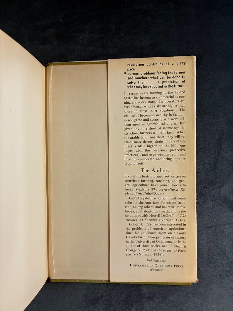Les régions agricoles des États-Unis par Ladd Haystead et Gilbert C. Fite, 1955, première édition, premier tirage, très bon état/bon état image 5
