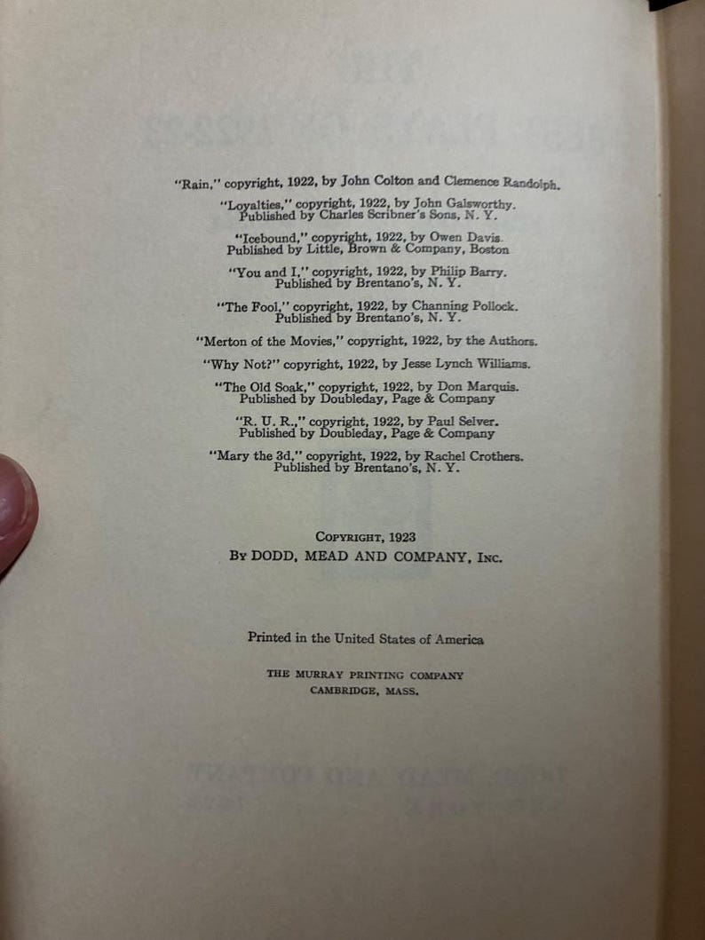 De bästa pjäserna från 1922-23 och årsboken för dramat i Amerika av Burns Mantle (redaktör) bild 6