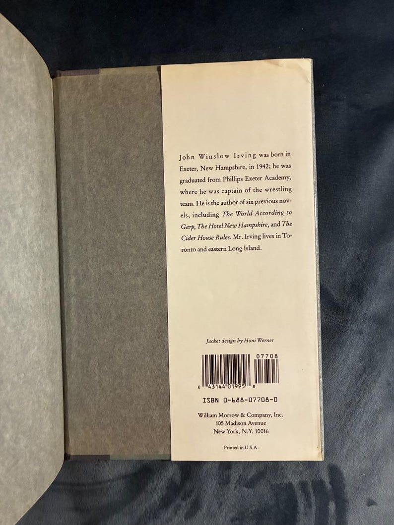 A Prayer for Owen Meany by John Irving 1989 First Edition First Printing Near Fine/Near Fine image 4