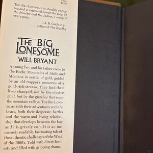 The Big Lonesome by Will Bryant First Edition First Printing Near Fine Hardcover image 3
