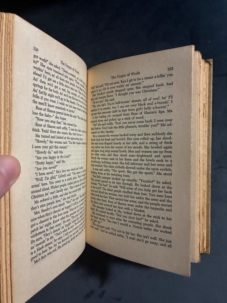 The Grapes of Wrath by John Steinbeck 1939 First Edition Very Good Hardcover image 5