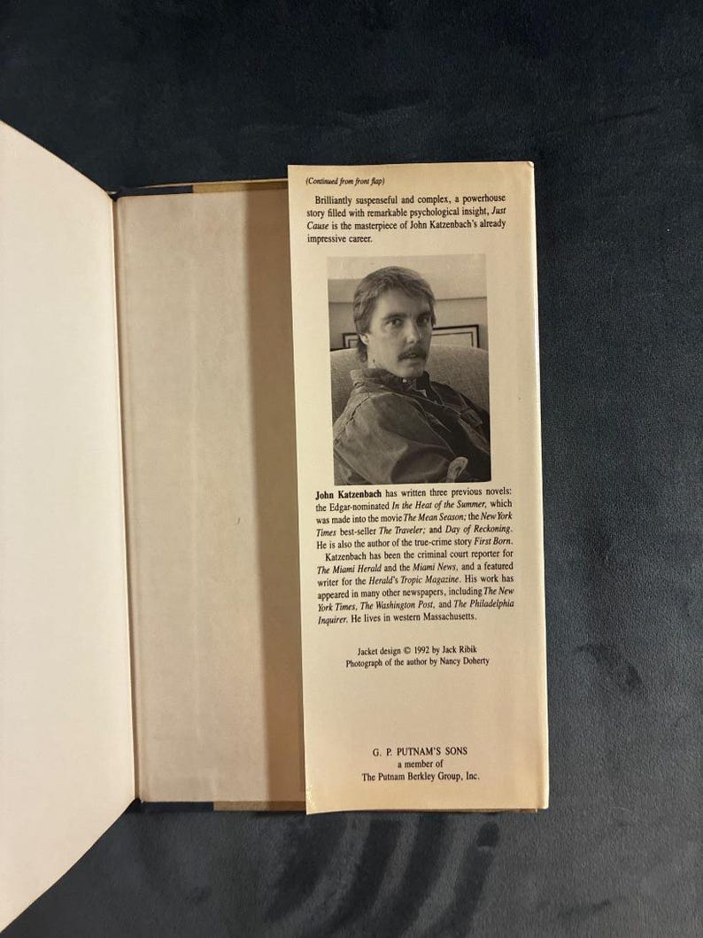 Just Cause by John Katzenbach 1992 First Edition First Printing Fine/Near Fine image 5