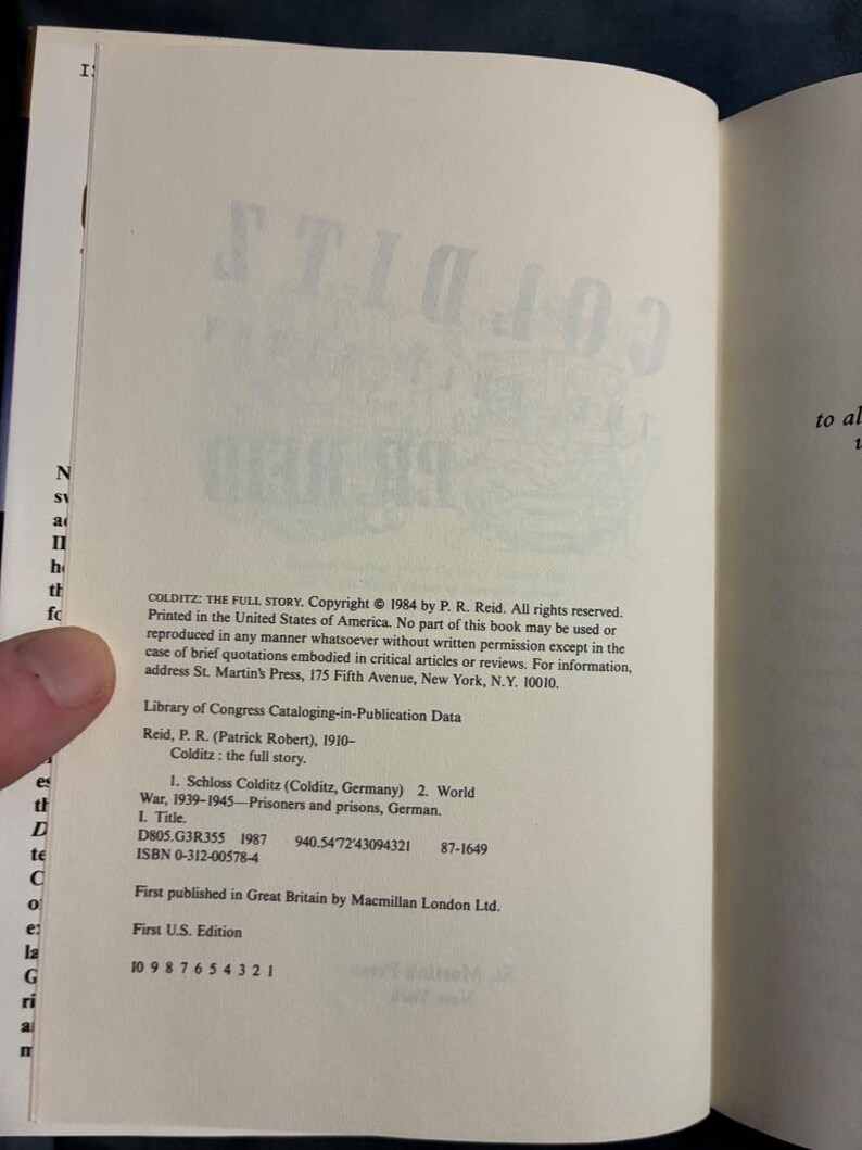 Colditz: The Full Story by P. R. Reid 1984 First Edition First Printing Near Fine/Near Fine image 2