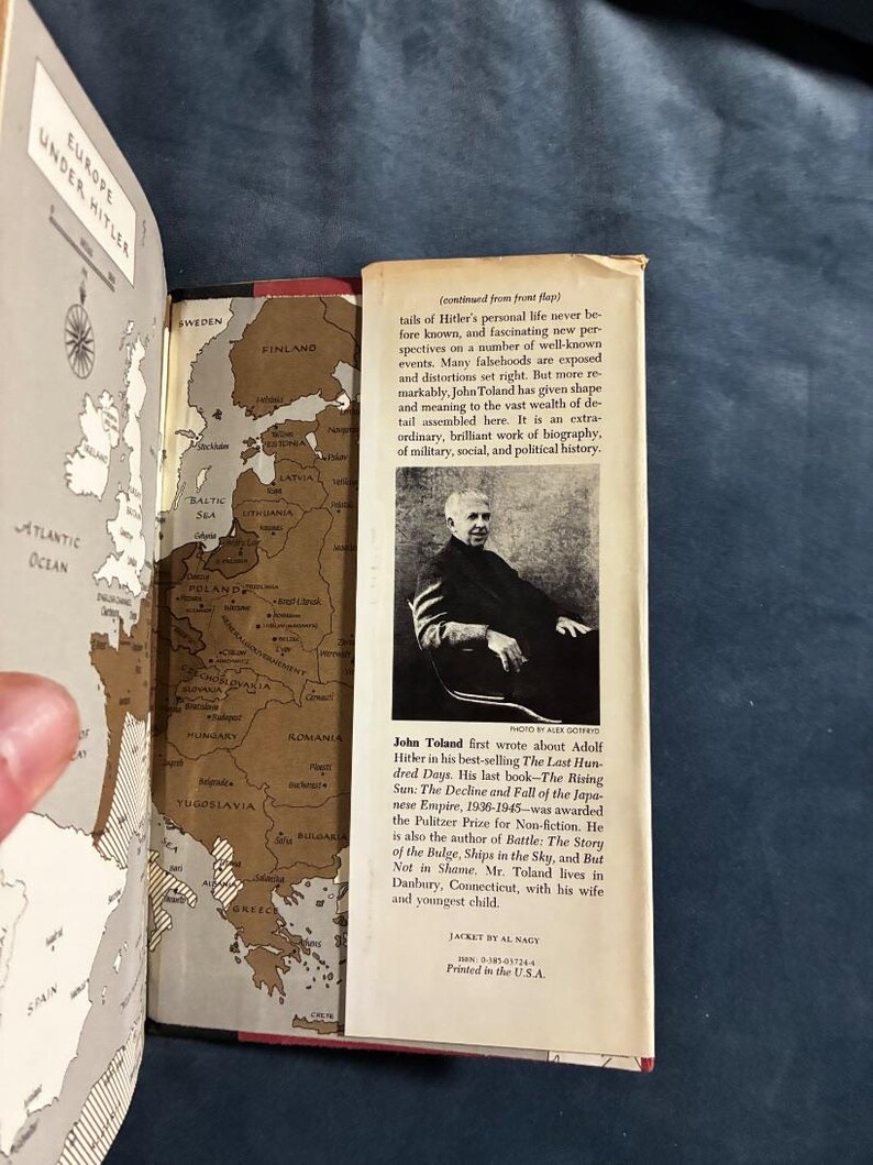 Adolf Hitler av John Toland 1976 Första upplagan Senare tryckning Mycket bra/Bra bild 5