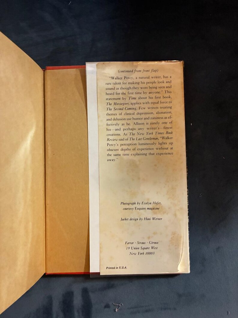 A Segunda Vinda, de Walker Percy, 1980, Primeira Edição, Primeira Impressão, Ótimo/Muito Bom imagem 2