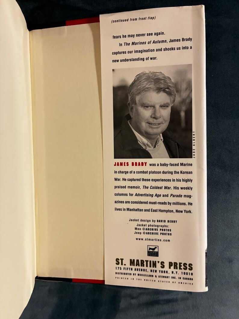 Los Marines de Otoño de James Brady 2000 Primera edición Primera impresión Casi perfecto/Casi perfecto imagen 7