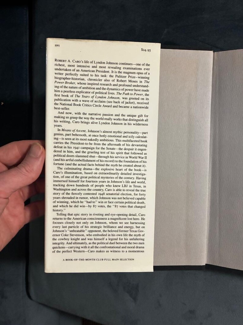 Los años de Lyndon Johnson: Medios de ascenso, de Robert A. Caro, Primera edición, tapa dura imagen 5