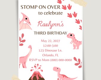 Stomp On Over Birthday Invitation, Editable Canva Template (Digital Download)