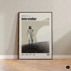 Affiche Interstellar, affiche du film de Christopher Nolan, décoration murale rétro, reproduction d'affiche de film, cadeau pour cinéphile