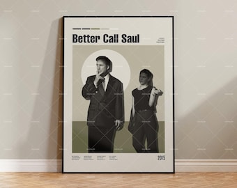 Better Call Saul poster, Vince Gilligan tv-serie poster, minimalistische muurdecoratie, vintage filmposter, cadeau voor serieliefhebbers
