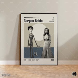 Corpse Bride Poster, Tim Burton Movie Poster, Minimal Wall Art, Vintage Film Print, Movie Lover Gift