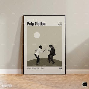 Pulp Fiction Poster, Quentin Tarantino Movie Poster, Modern Wall Art, Custom Movie Art, Film Buff Gift
