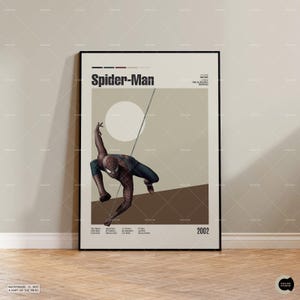 Spider-Man Poster, Sam Raimi Movie Poster, Mid Century Wall Art, Retro Movie Print, Film Buff Gift