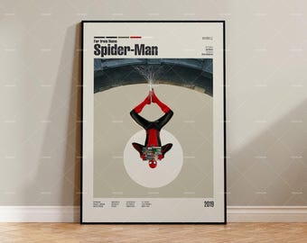 Spider-Man: Far From Home Poster, Jon Watts Filmplakat, Vintage-Wandbild, Kunstdruck, Geschenk für Filmfans