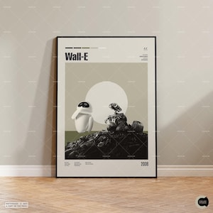 Wall-E Poster, Andrew Stanton Movie Poster, Minimalist Wall Art, Cinema Art Print, Living Room Decor