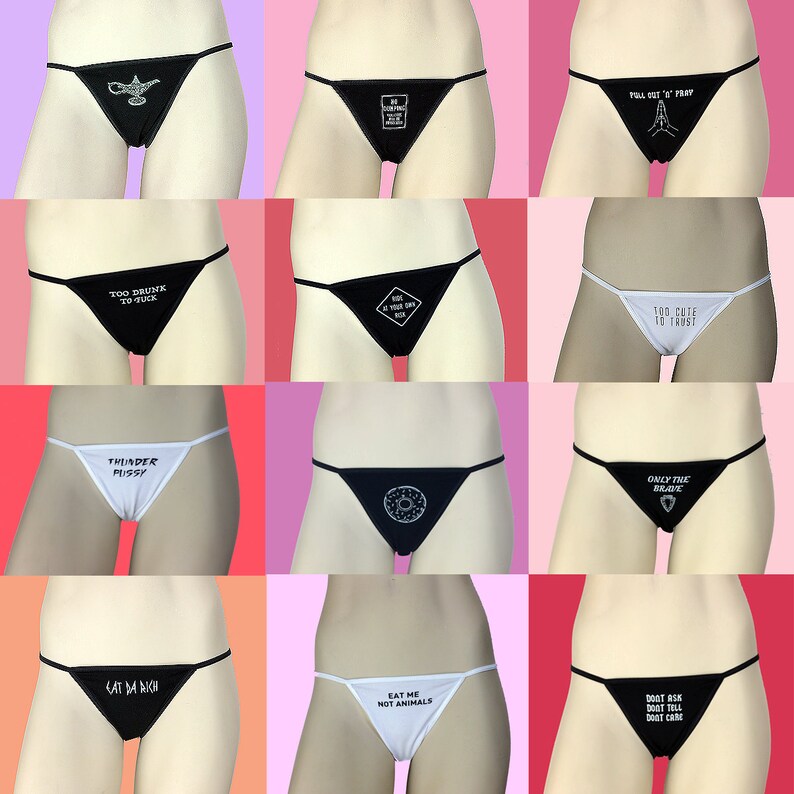 Choose Your Size Pull Out and Pray Thong Black or White Options