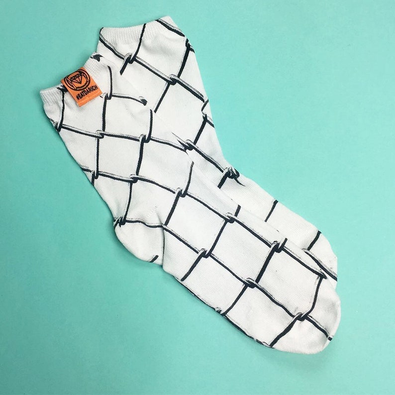 Handmade Fence Net Chain Link Fence All Over Print Socks OS