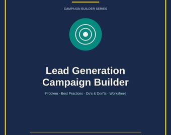 Lead Generation Campaign Template | B2B Marketing Worksheet | Small Business Digital Download | Campaign Planner PDF