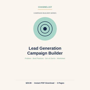 Sjabloon voor leadgeneratiecampagnes | B2B-marketingwerkblad | Digitale download voor kleine bedrijven | Campagneplanner (PDF)