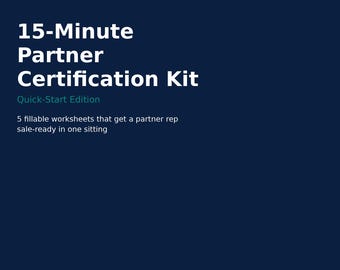 Partner Certification Kit Template | Channel Partner Enablement Kit | Sales Onboarding Checklist | B2B SaaS Editable Slides