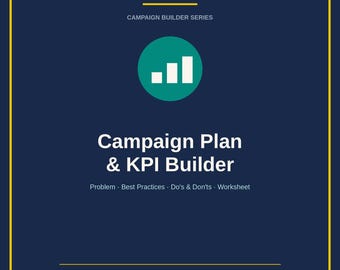 Marketing KPI Template | Campaign Tracking Worksheet | ROI Planner | Digital Download PDF