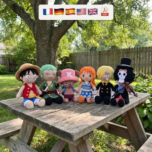 One Piece Amigurumi Virkmönster Bundle Luffy Zoro Chopper Nami Sanji Brook PDF
