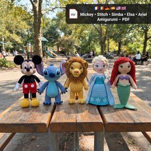 Disney Crochet Pattern Bundle | Mickey Stitch Simba Elsa Ariel PDF