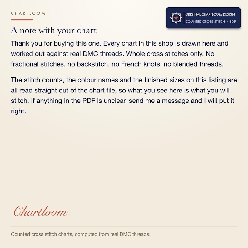 A note from Chartloom about how the charts are made