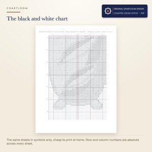 The black and white symbol chart from the mouse cross stitch pattern PDF, symbols only
