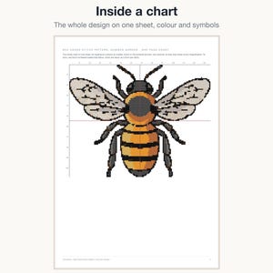 A whole cross stitch chart from the bundle showing the colour symbols and grid