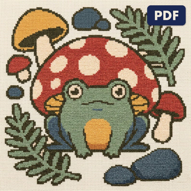 A chart from the Food Animals bundle shown worked and framed