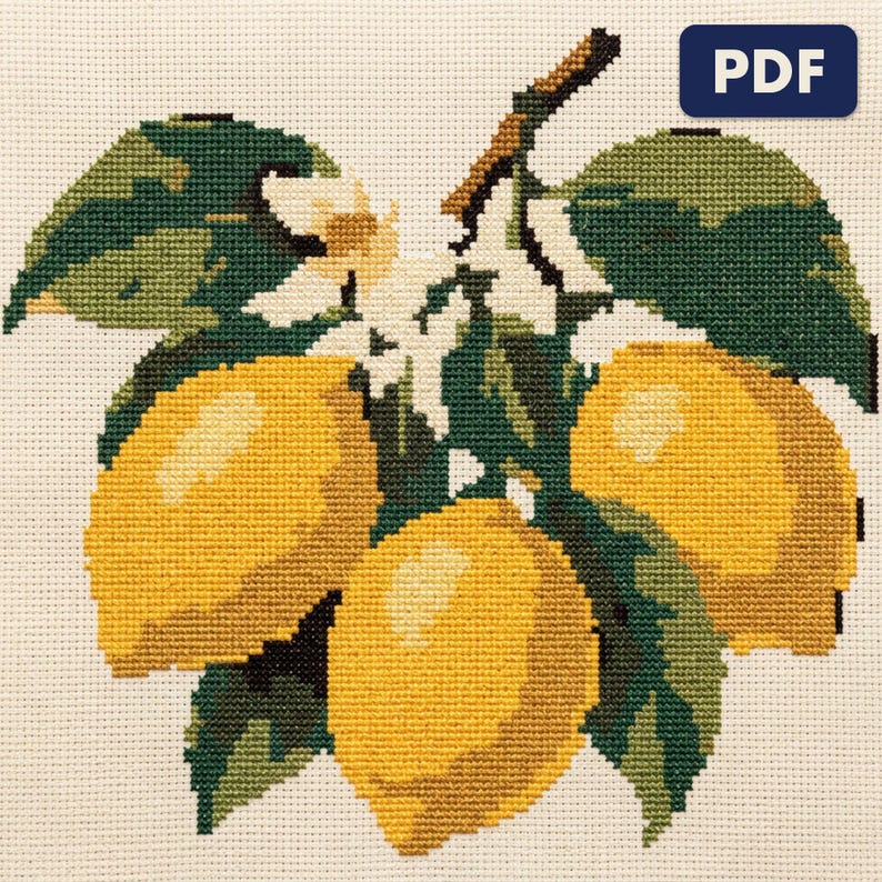 A chart from the Mediterranean Summer bundle shown worked and framed