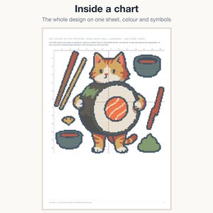 A whole cross stitch chart from the bundle showing the colour symbols and grid