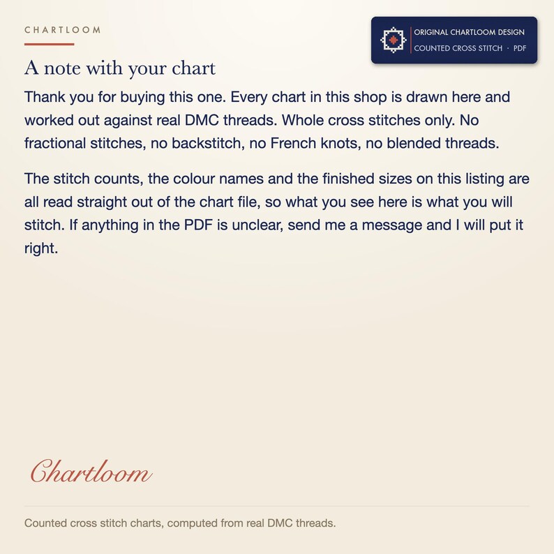 A note from Chartloom about how the charts are made