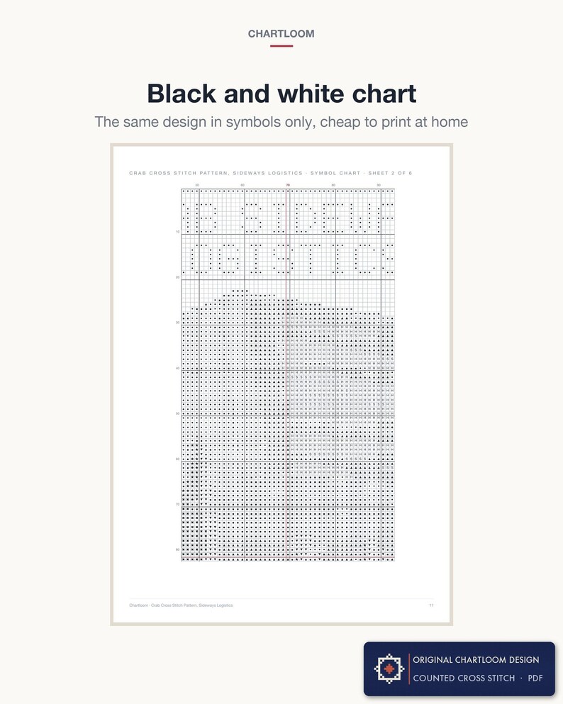 The black and white symbol chart, the same design in symbols only