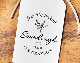 Sourdough Bread Stamp, Homemade Baked Goods, Baked with Love, Gift For Mom or Grandma, Self Inking Stamp or Rubber Stamp