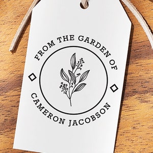 From the Garden of Stamp, Gardening Gift For Mom or Grandma, Self Inking Stamp or Rubber Stamp, Baking or Canning Stamper