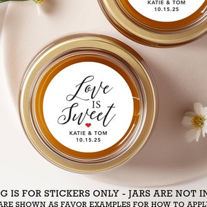 Love is Sweet Stickers, Candy Favor Labels, Welcome Bag stickers, Honey Jar Favor Labels, Love is Sweet Stickers