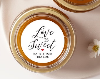 Love is Sweet Stickers, Candy Favor Labels, Welcome Bag stickers, Honey Jar Favor Labels, Love is Sweet Stickers