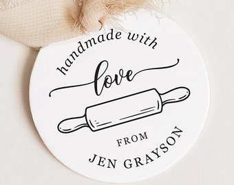 Made by Stamp, Handmade by Rubber Stamp, Homemade with Love Stamp, Custom Business Stamp, Personalized From the Kitchen of Stamp