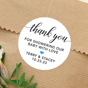 Autocollants modernes de douche de bébé pour les faveurs ou les sceaux d’enveloppe, autocollants de douche de bébé garçon ou fille, autocollants de sac de cadeaux Autocollants de sac de friandises