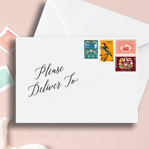 Calligraphy Please Deliver To Stamp, Envelope Stamp, Addressing Stamp, Card Making Stamp