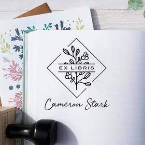 Ex Libris Stamp, Custom  From the Library of Stamp for Books, Self Inking or Rubber Stamp