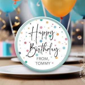 Personalized Birthday Stickers for Favors, Boys or Girls Happy Birthday Gift Stickers, Gender Neutral