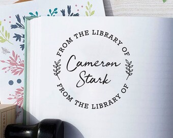 Library Stamp, Custom Bookplate Stamp, From the Library of Stamp, This Book Belongs to Stamp