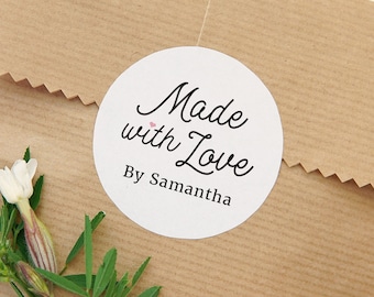Handmade with Love Stickers, Baked with Love, Made with Love Gift Stickers, Business Labels, Baked Good Stickers Favor Stickers