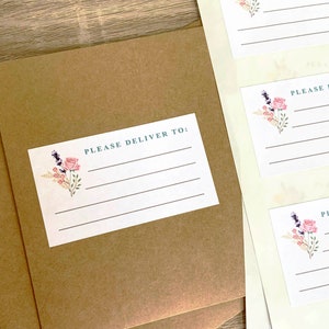 Deliver to Stickers and Mailing Labels Pack of 16 Blank Recipient Address Stickers for Penpals, Envelope Stickers