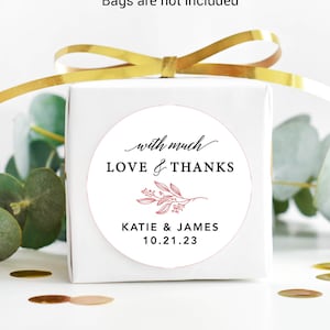 Thank You Stickers for Wedding Favors, Welcome Stickers, Custom Thank You Labels, Personalized Favor Stickers, Envelope Seals